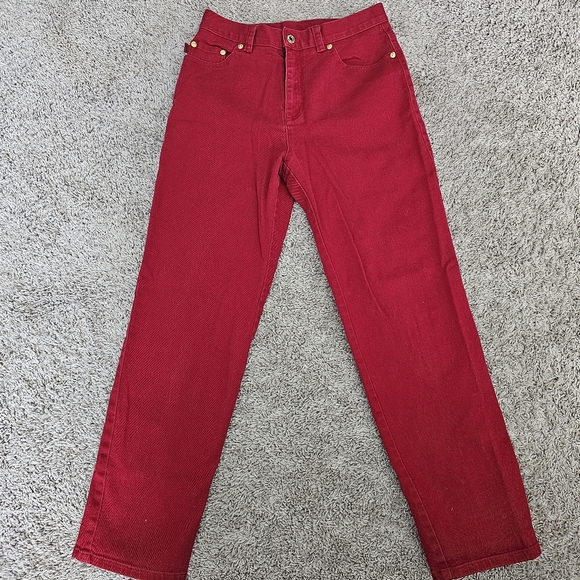 Lauren Ralph Lauren Jeans Co Red Petite Pants 6P Stretch - Picture 1 of 13